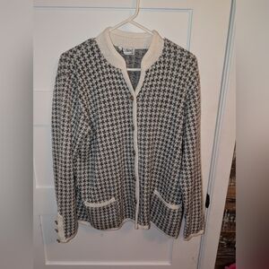 Vintage S'alliards Chic Houndstooth Cardigan